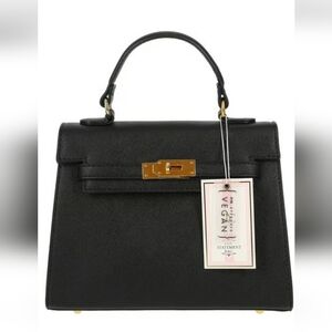 Elegant Black Vegan Leather Handbag